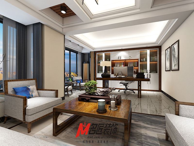 揭陽市濱湖花園現(xiàn)代風(fēng)格辦公空間裝修案例