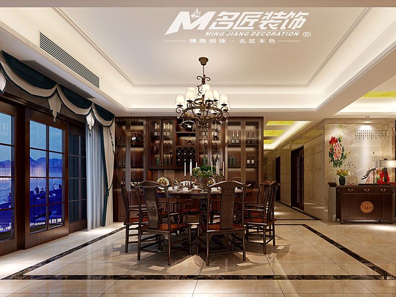 揭陽(yáng)市博雅苑D區(qū)新中式風(fēng)格四居室裝修案例